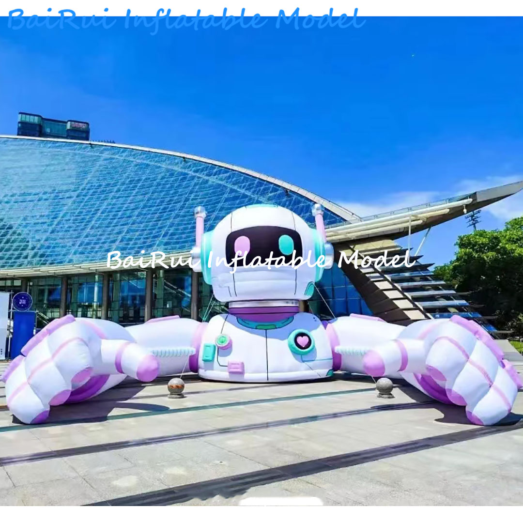 Event Launch Party - Reuze opblaasbare robot, futuristische tech-eventdecoratie, LED-verlichting,