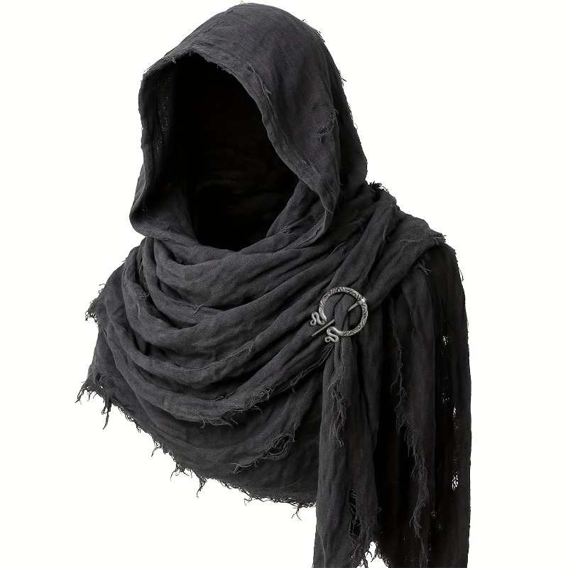 Supply Event - Renaissance-mantelcape met Viking-broche voor Halloween-kostuums, sjaal