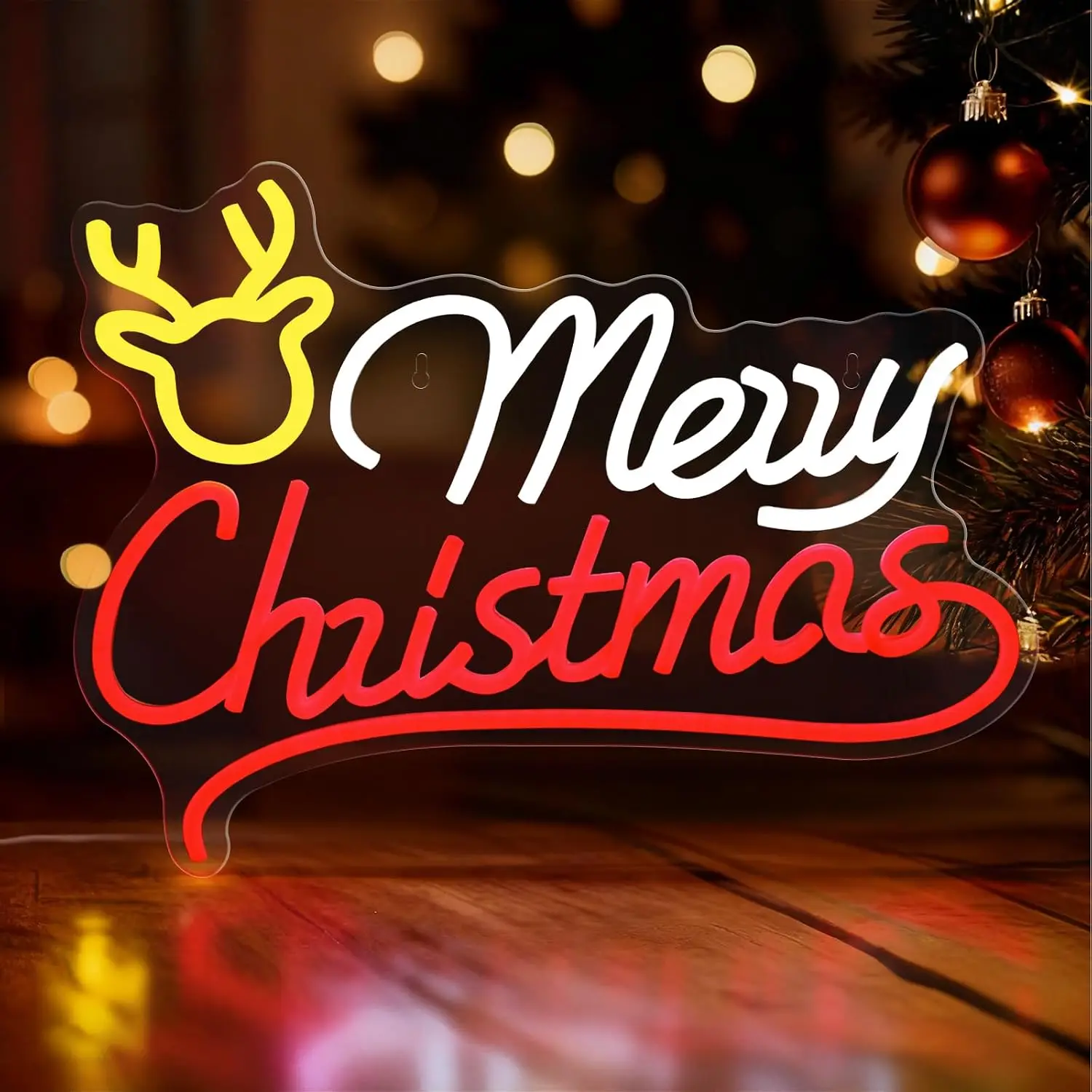 Neon Sign Party - Vrolijk Kerstfeest Rendier Neonreclame USB-aangedreven LED