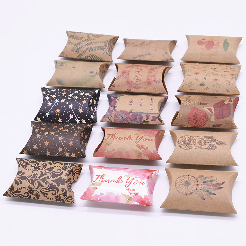 Event Party Box - 10/20/50Pcs Kraft Papier Doos Kussen Vorm