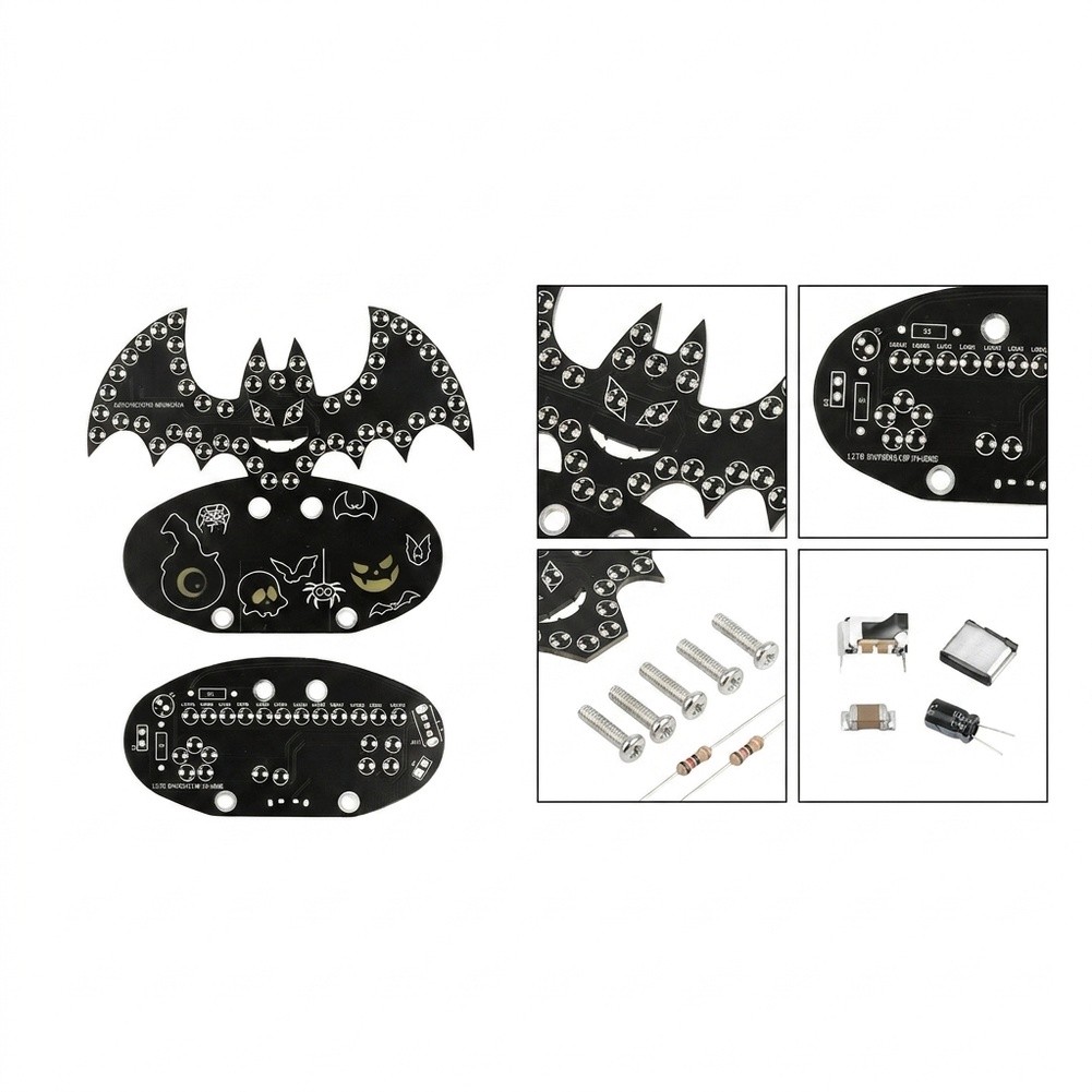 Neon Sign Party - PCB-vleermuisvormige doe-het-zelf-soldeerkit met 5 lichtmodi, ideaal