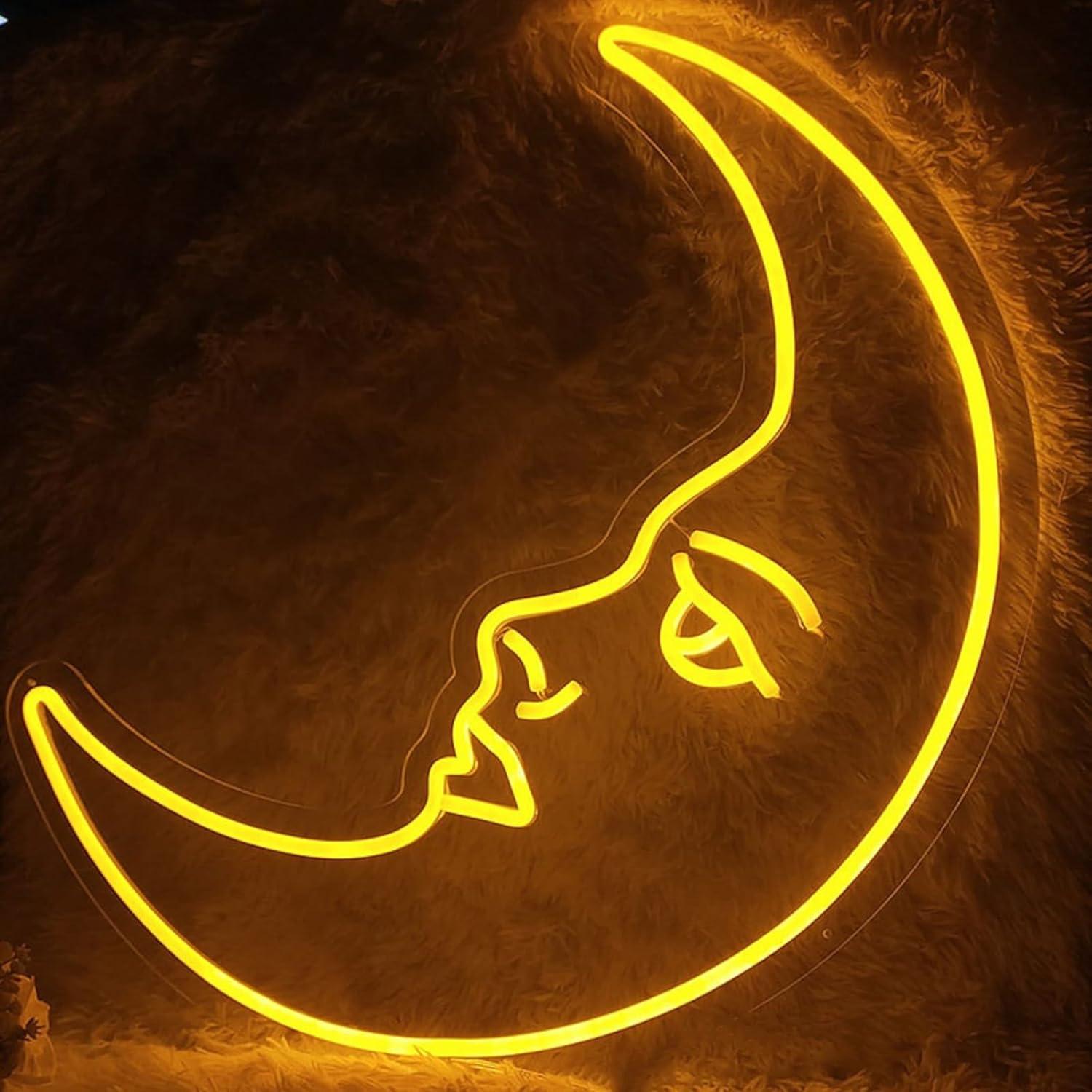 Maan Gezicht Neonreclame USB D - Neon Sign Party recensie en prijs