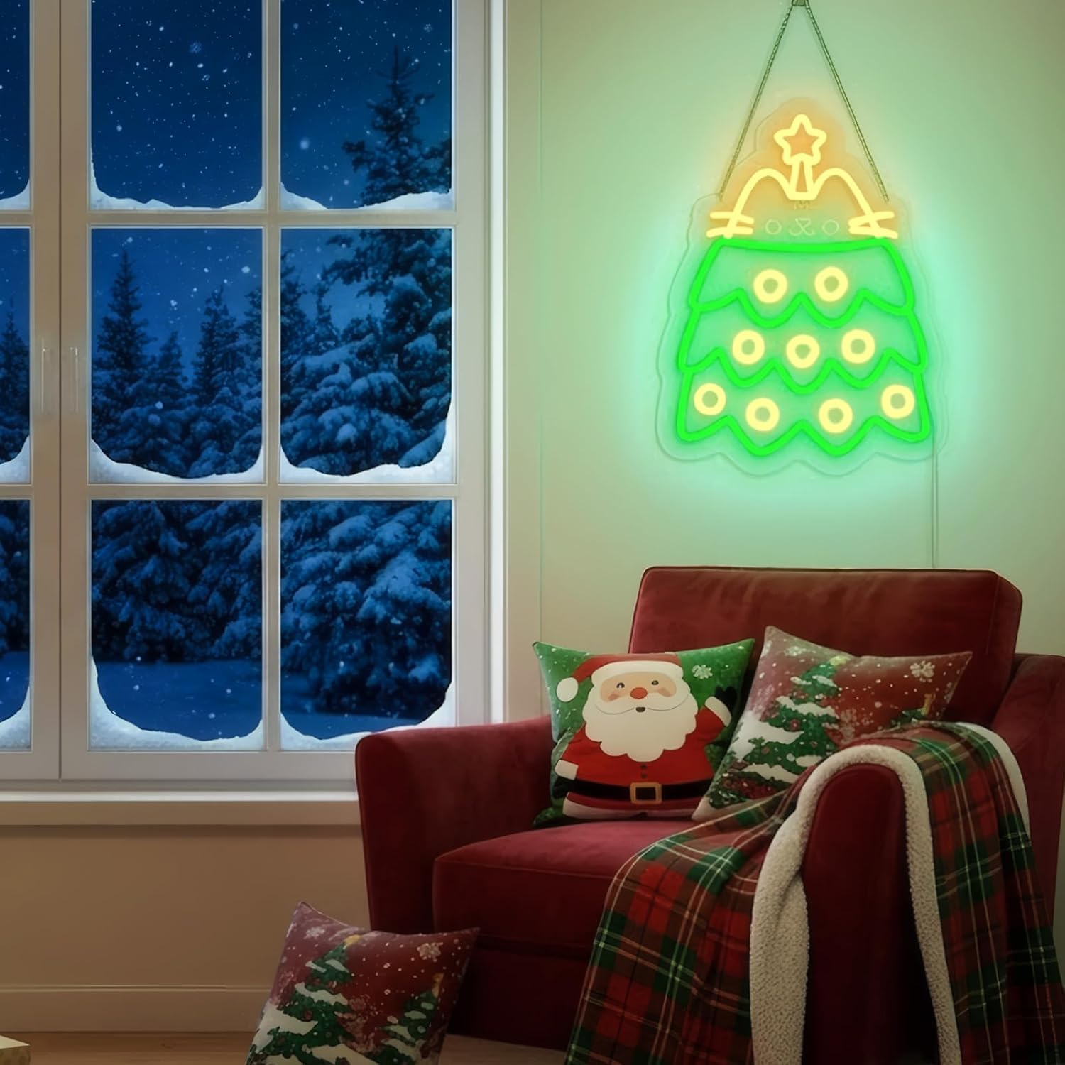 Kerstboom LED Neonbord USB-aan - Neon Sign Party recensie en prijs