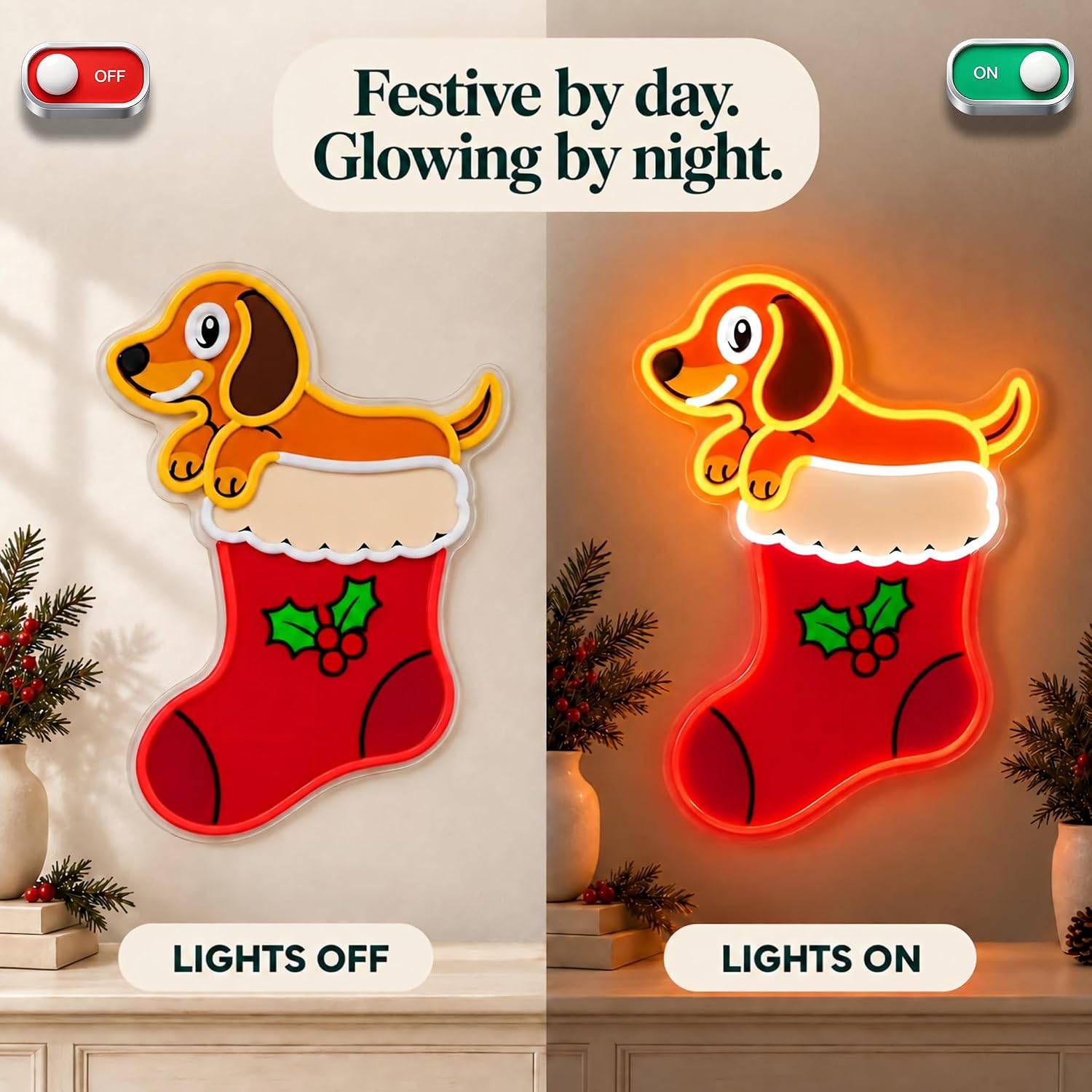 Kerstsok LED Neonbord USB-aang - Neon Sign Party recensie en prijs
